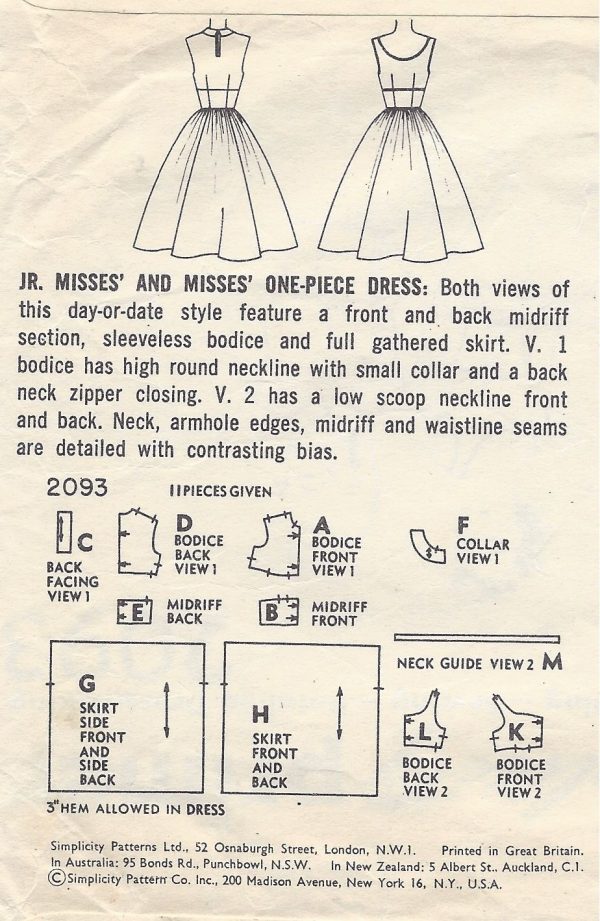 1957-Vintage-Sewing-Pattern-DRESS-B34-212-251145945243-2