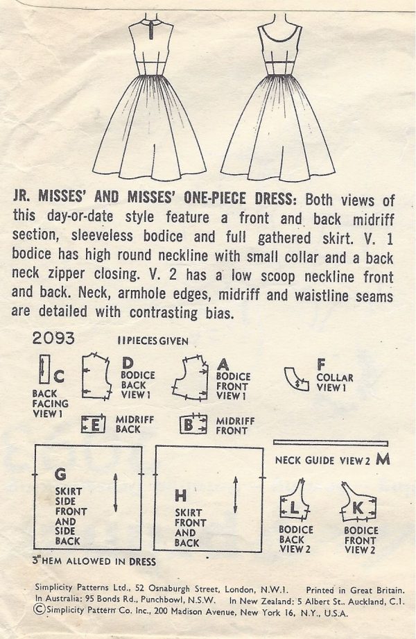 1957-Vintage-Sewing-Pattern-DRESS-B34-212-251145945243-2