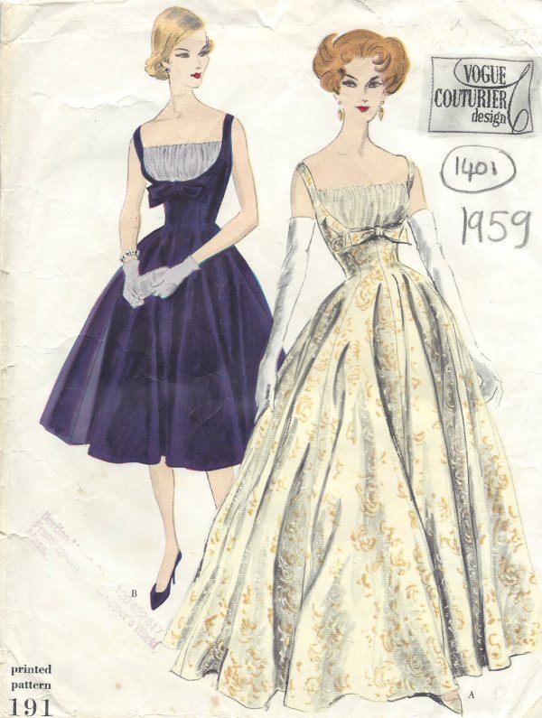 1959-Vintage-VOGUE-Sewing-Pattern-B32-DRESS-1405-261810644713
