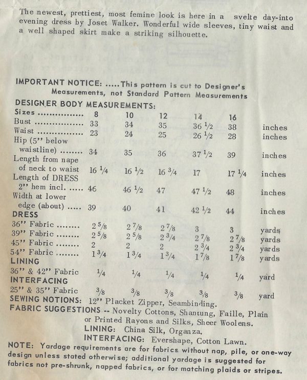 1960-Vintage-Sewing-Pattern-B38-DRESS-1464-By-Joset-Walker-SPADEA-PATTERN-252039231363-2