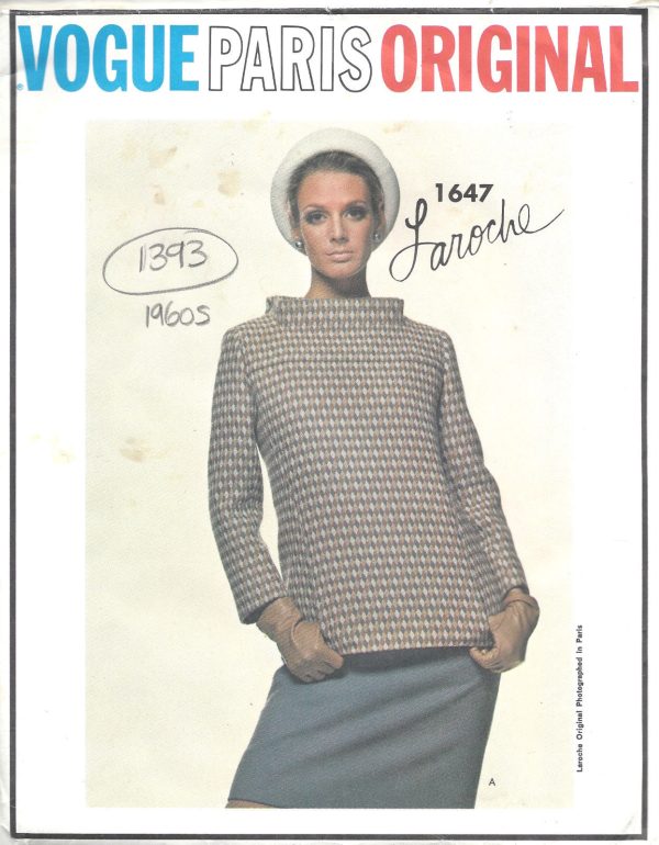 1960s-Vintage-VOGUE-Sewing-Pattern-B38-DRESS-JACKET-1393-By-LAROCHE-261756388153