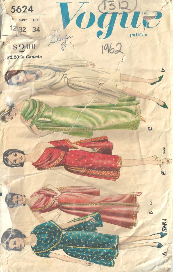 1962-Vintage-VOGUE-Sewing-Pattern-B32-DRESS-1312-252369857983-3