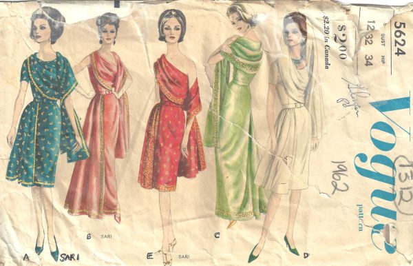 1962-Vintage-VOGUE-Sewing-Pattern-B32-DRESS-1312-252369857983