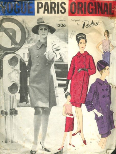 1963-Vintage-VOGUE-Sewing-Pattern-B32-SUIT-JACKET-SKIRT-BLOUSE-1521R-Patou-252104568913