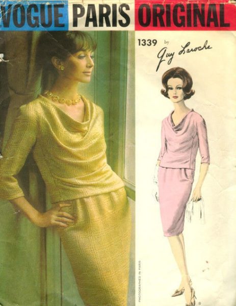 1964-Vintage-VOGUE-Sewing-Pattern-TWO-PIECE-DRESS-B36-1573-Guy-Laroche-262311446833