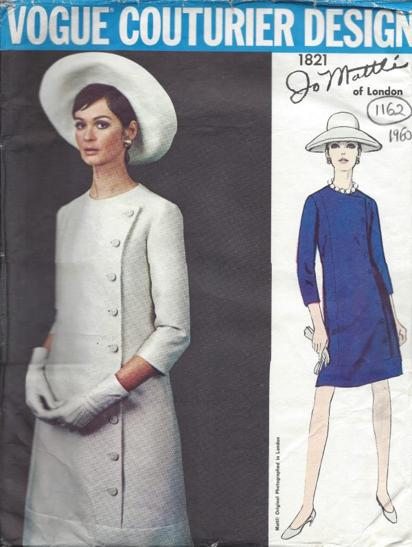 1967-Vintage-VOGUE-Sewing-Pattern-DRESS-B36-1162-By-Jo-Mattli-251458057253