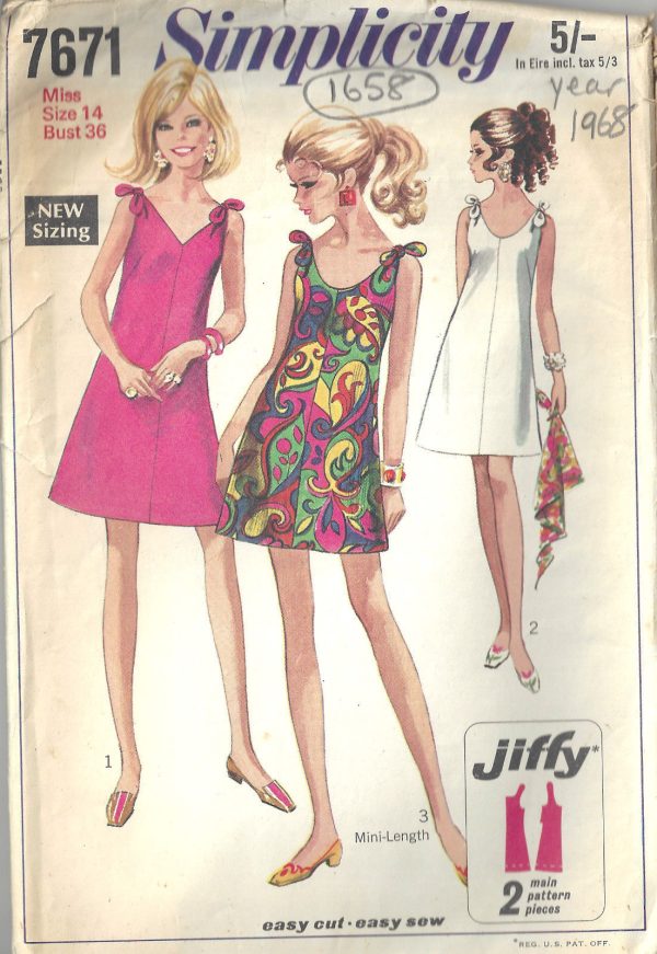 1968-Vintage-Sewing-Pattern-B36-DRESS-1658-262448116583