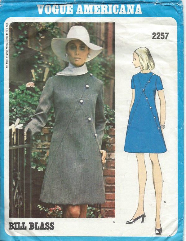 1969-Vintage-VOGUE-Sewing-Pattern-DRESS-B38-1558-By-Bill-Blass-262186873243