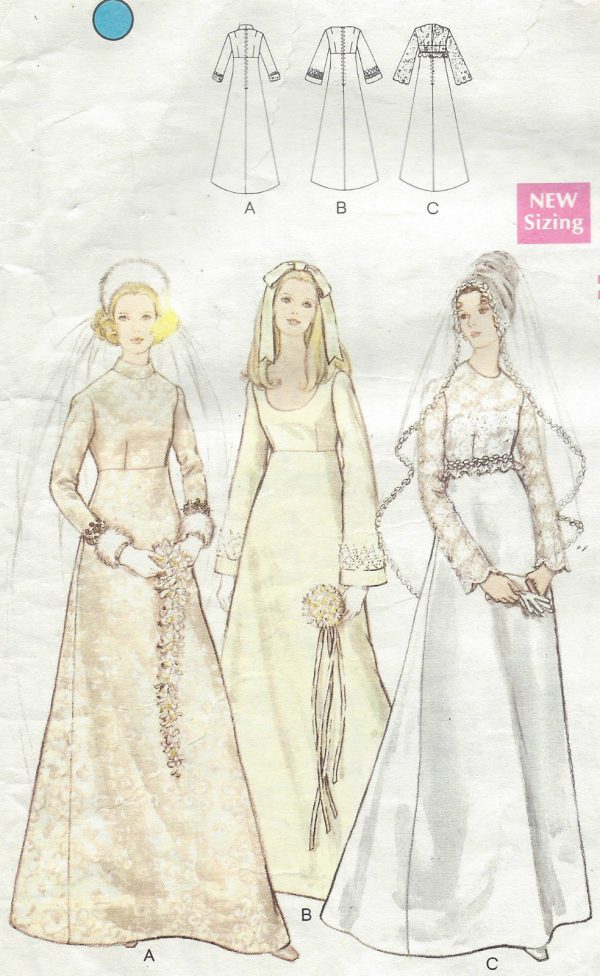 1970-Vintage-VOGUE-Sewing-Pattern-WEDDING-BRIDAL-DRESS-B36-1495-262036401653-2