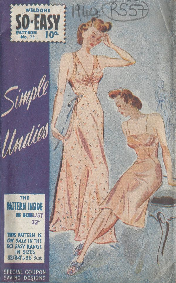 1940s-Vintage-Sewing-Pattern-B32-NIGHTDRESS-SLIP-R557-251150222464