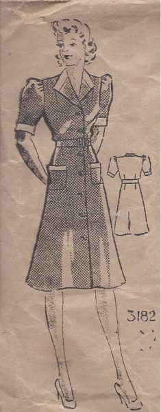 1940s-Vintage-Sewing-Pattern-DRESS-B32-R618-251151009354