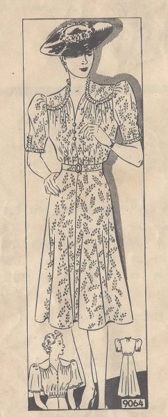 1940s-Vintage-Sewing-Pattern-DRESS-B48-R316-MARIAN-MARTIN-251143110774