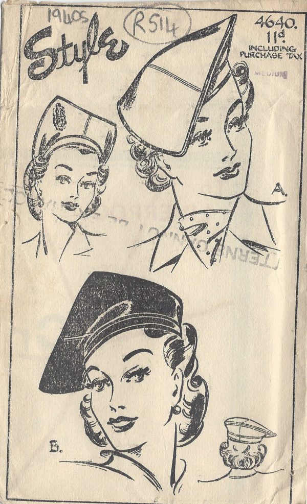 1940s-Vintage-Sewing-Pattern-HAT-S22-MEDIUM-R514-251142482694