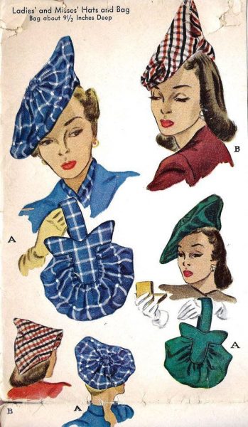 1941-Vintage-Sewing-Pattern-S21-12-22-12-HAT-BAG-R946-261202755714