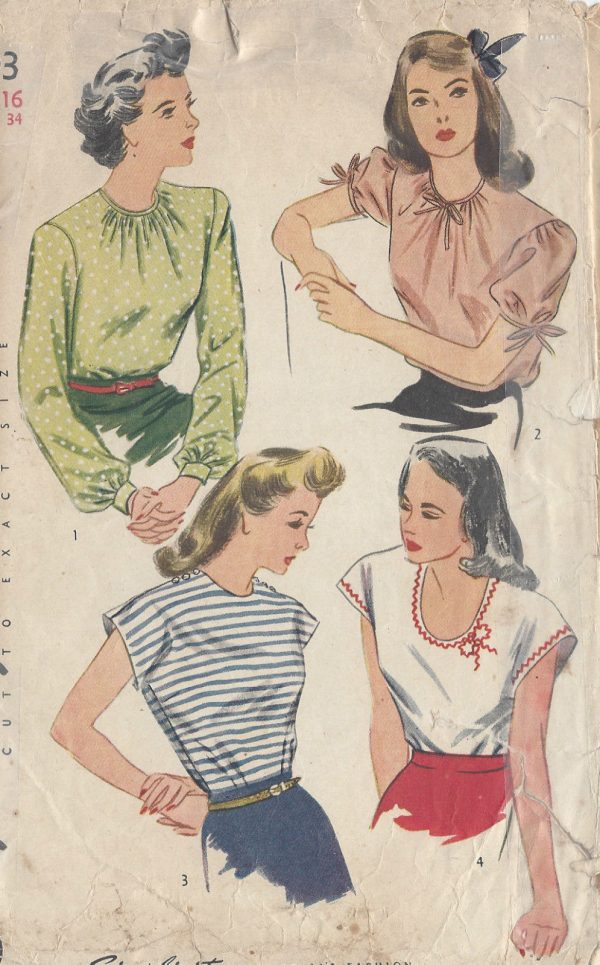 1944-Vintage-Sewing-Pattern-BLOUSE-B34-R704-251174274084