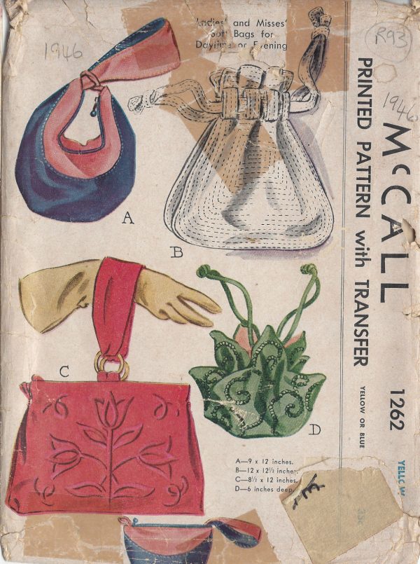 1946-Vintage-Sewing-Pattern-BAGS-TRANSFER-R93-252026726364