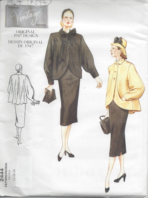 1947-Vintage-VOGUE-Sewing-Pattern-B34-36-38-COAT-SKIRT-R397-251157404844