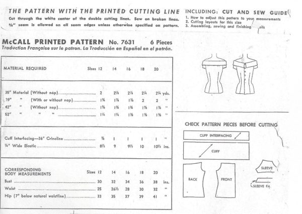 1949-Vintage-Sewing-Pattern-BLOUSE-B34-R527-251142454904-2