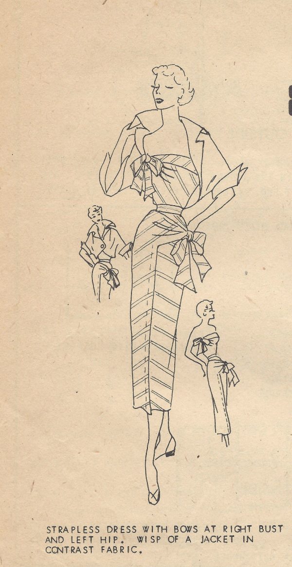 1950s-Vintage-Sewing-Pattern-B32-DRESS-JACKET-R777-By-Modes-Royale-261156850684-2