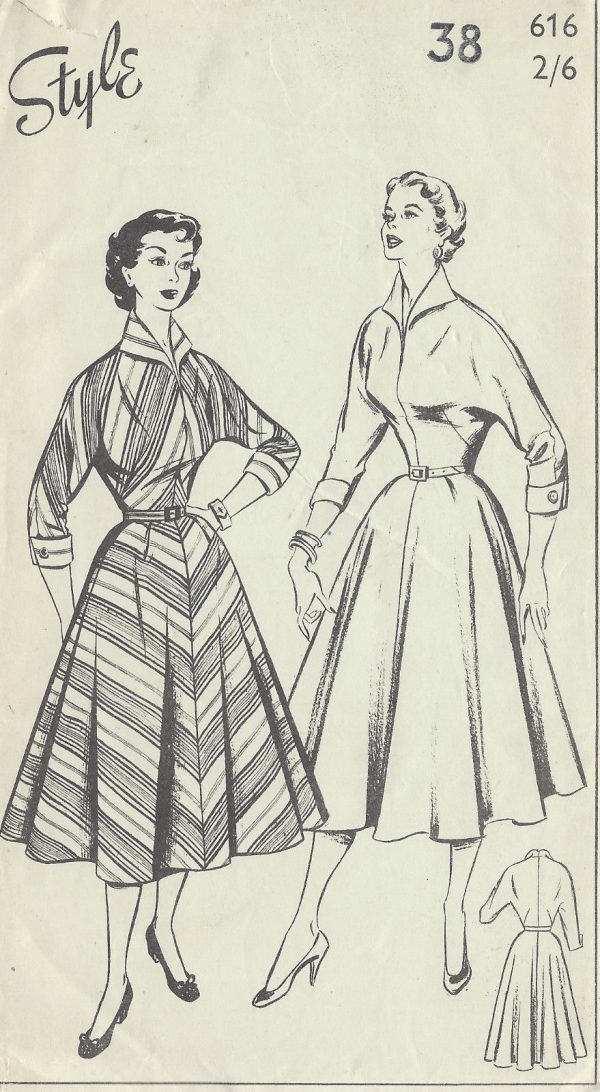 1950s-Vintage-Sewing-Pattern-B38-DRESS-1320-261579397094