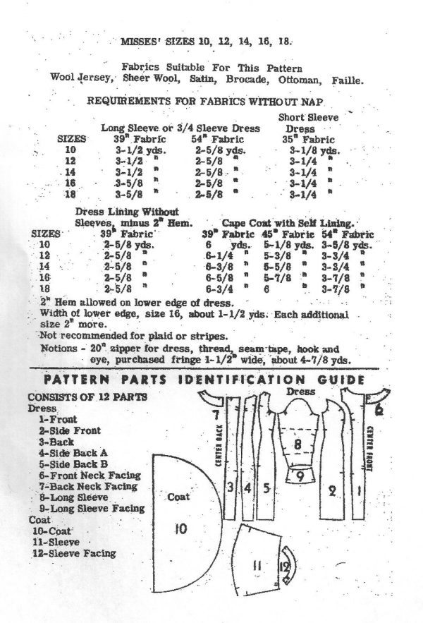 1950s-Vintage-Sewing-Pattern-B38-WIGGLE-DRESS-COAT-R758-By-Mr-Blackwell-261917730484-3