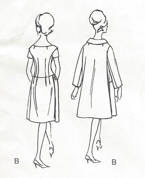 1950s-Vintage-VOGUE-Sewing-Pattern-B34-COAT-DRESS-1265R-By-Ronald-Paterson-251552191914-3
