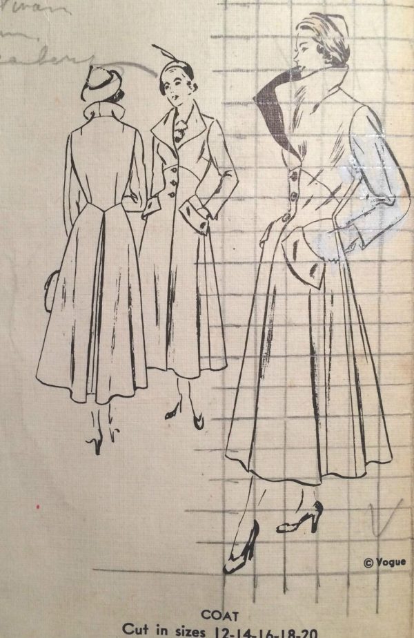 1950s-Vintage-VOGUE-Sewing-Pattern-B38-COAT-1387-261753964354-5