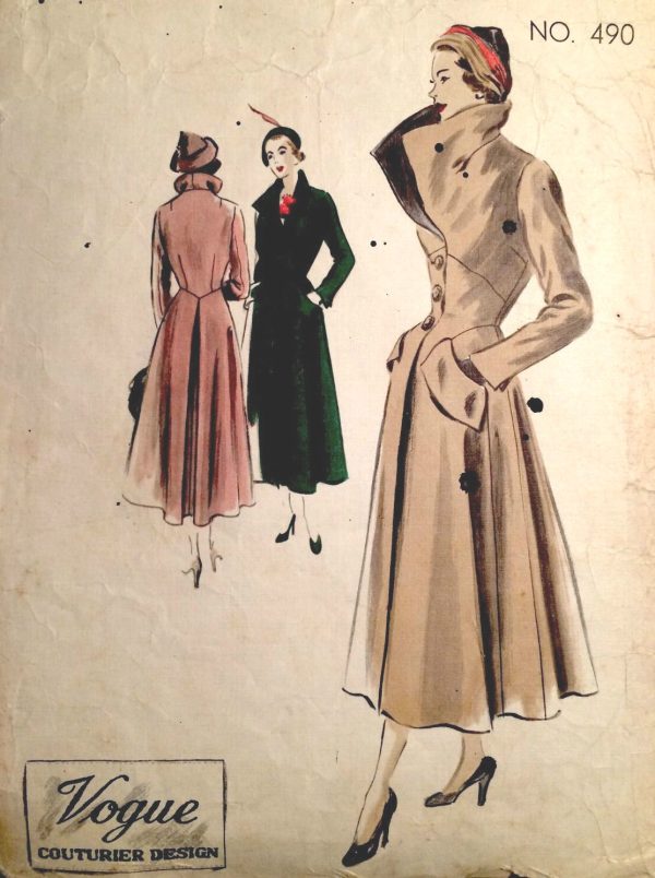 1950s-Vintage-VOGUE-Sewing-Pattern-B38-COAT-1387-261753964354