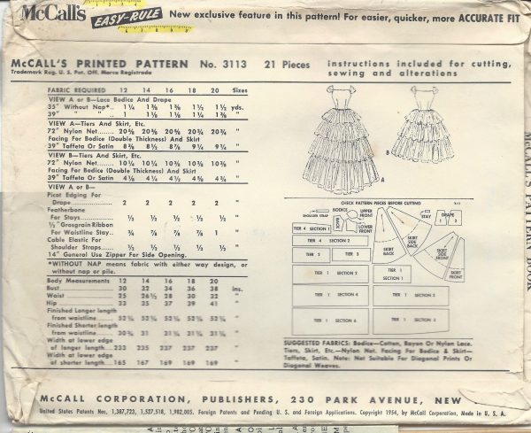 1954-Vintage-Sewing-Pattern-B30-WEDDING-BRIDES-DRESS-1549-262125790574-2
