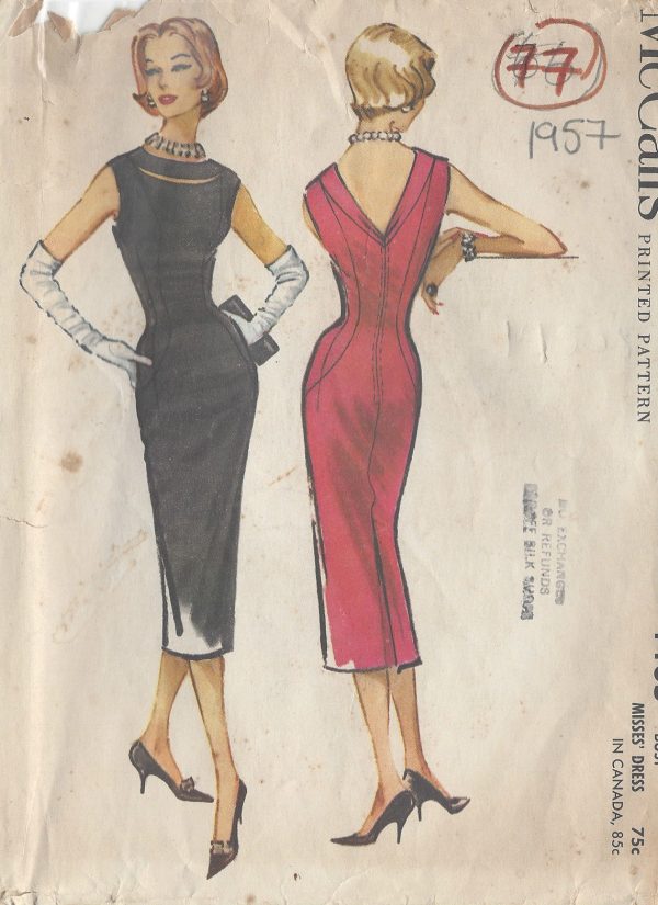 1957-Vintage-Sewing-Pattern-B40-DRESS-77-251174207784