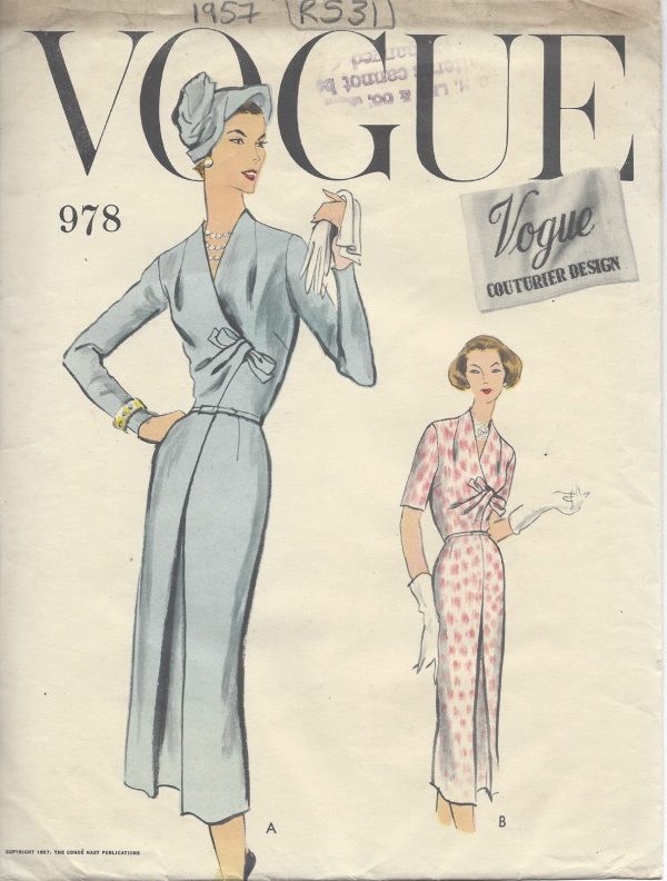 1957-Vintage-VOGUE-Sewing-Pattern-DRESS-B40-R531-251150126224