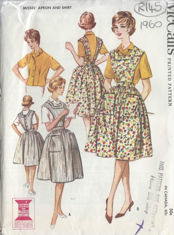 1960-Vintage-Sewing-Pattern-B32-APRON-SHIRT-R145-251165519684