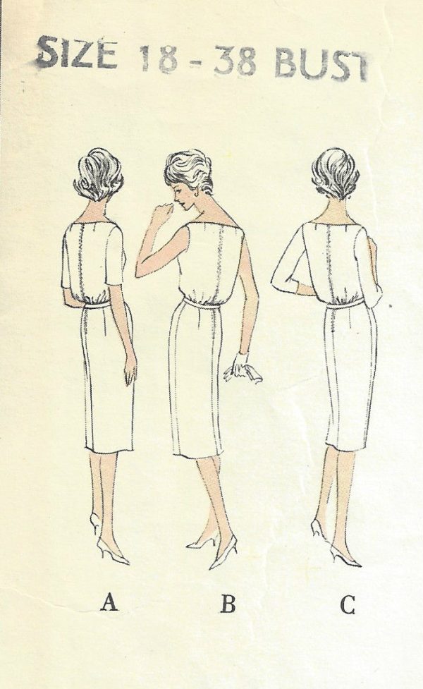 1960-Vintage-VOGUE-Sewing-Pattern-DRESS-B38-1554-By-Patou-252202838254-3
