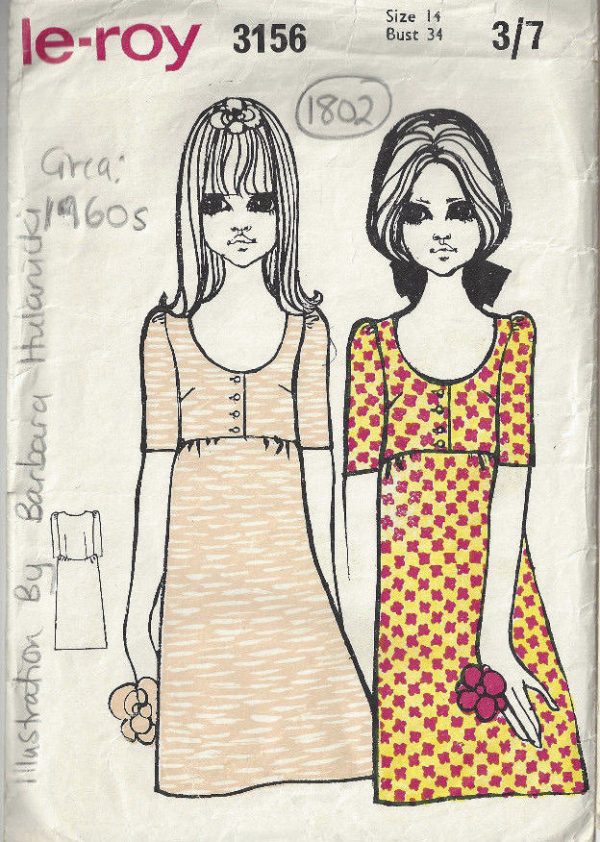1960s-Vintage-Sewing-Pattern-B34-DRESS-1802-Barbara-Hulanicki-Biba-262919116764