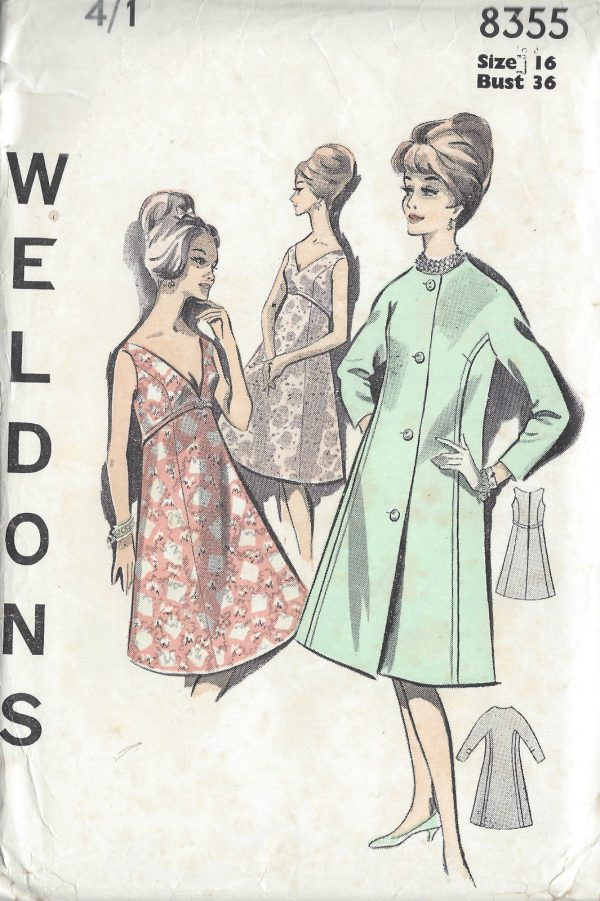 1960s-Vintage-Sewing-Pattern-B36-COAT-DRESS-R978-251275114204