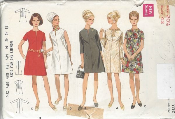 1960s-Vintage-Sewing-Pattern-B43-DRESS-R690-251181593724
