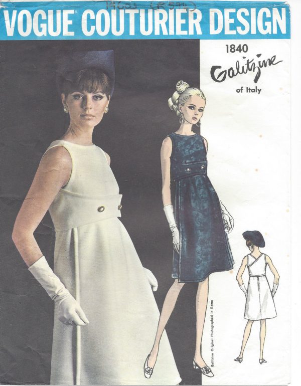 1960s-Vintage-VOGUE-Sewing-Pattern-B32-DRESS-R574-By-Irene-Galitzine-251150172844