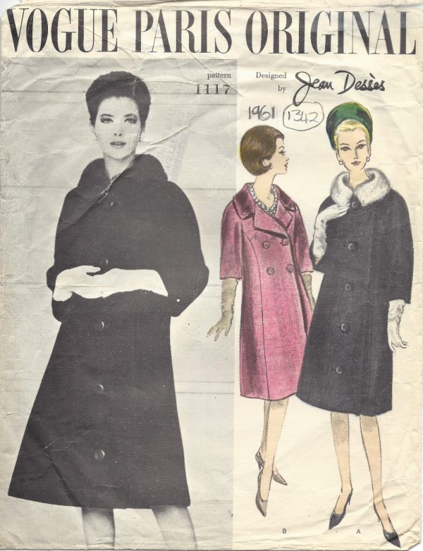 1961-Vintage-VOGUE-Sewing-Pattern-B40-COAT-1342-By-JEAN-DESSES-251703234774