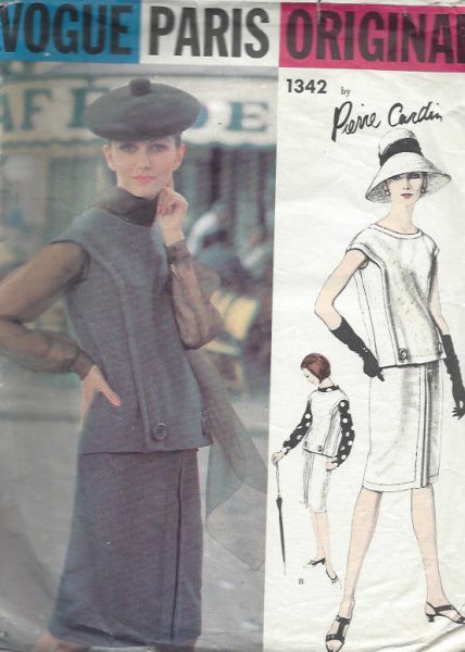 1964-Vintage-VOGUE-Sewing-Pattern-DRESS-BLOUSE-SCARF-B36-1513-Pierre-Cardin-252104503824