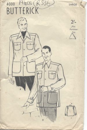 1106 1940 S Vintage Vogue Sewing Pattern poitrine 32-34-36 Homme Zoot Suit