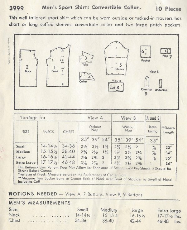 1940s-Vintage-Sewing-Pattern-MENS-SPORT-SHIRT-S15-12-C38-40-1289-261514366615-2