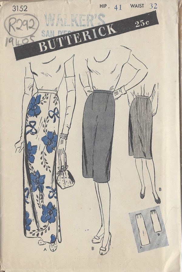 1940s-Vintage-Sewing-Pattern-SKIRT-W32-R292-251162270535