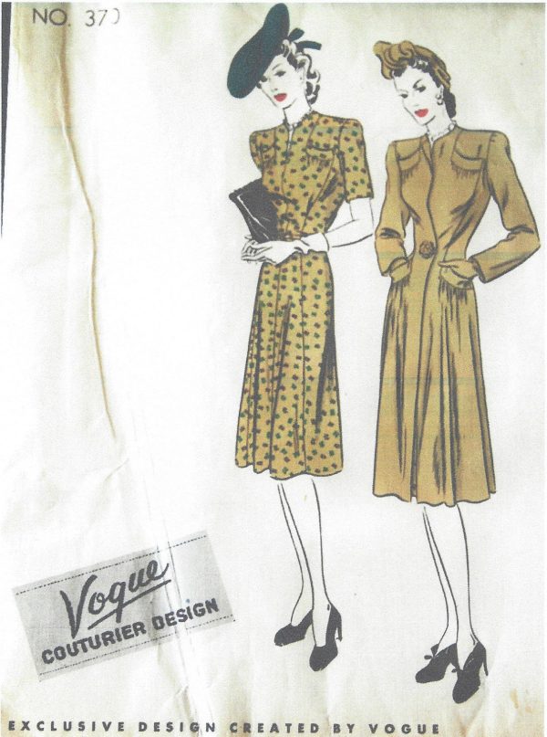 1940s-Vintage-VOGUE-Sewing-Pattern-B34-COAT-DRESS-1111R-251354861625