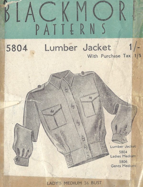 1940s-WW2-Vintage-Sewing-Pattern-B36-LUMBER-JACKET-LADIES-1361-261680837135