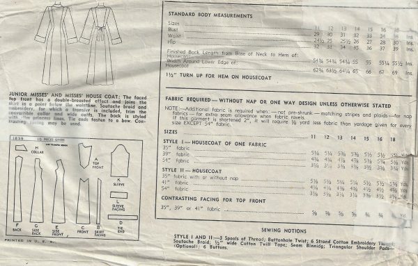 1947-Vintage-Sewing-Pattern-B36-HOUSE-COAT-1818-252881936625-3