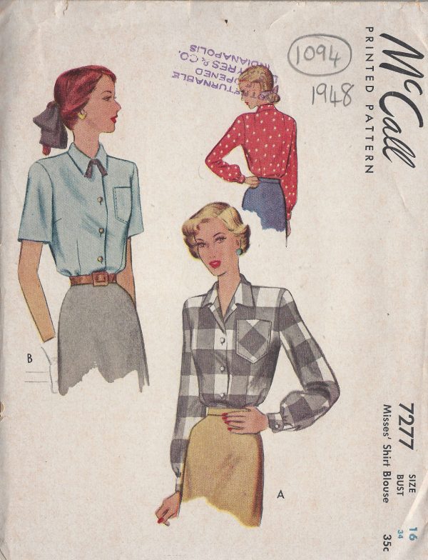 1948-Vintage-Sewing-Pattern-B34-BLOUSE-1094-251331432545