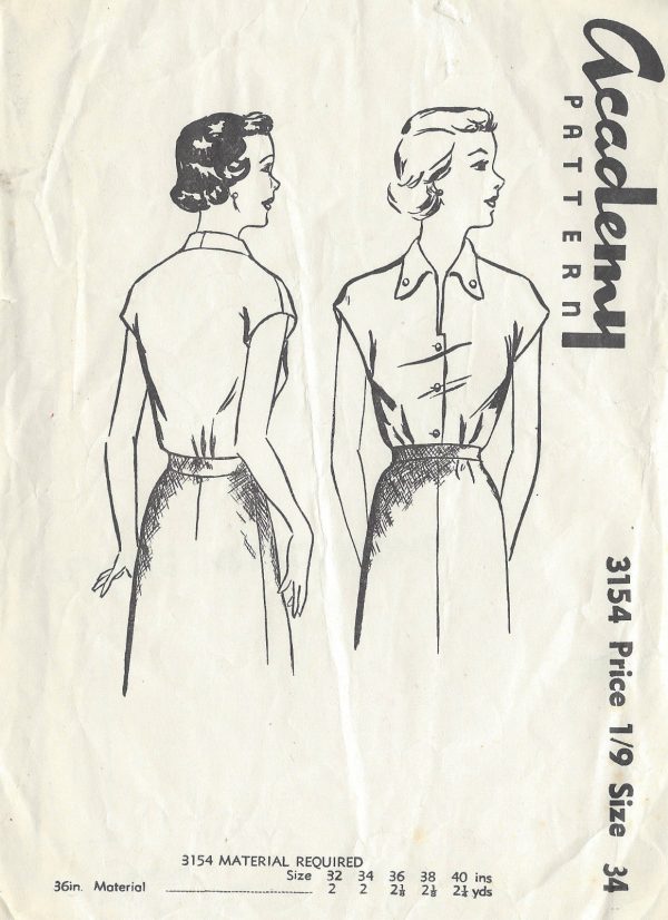 1950s-Vintage-Sewing-Pattern-B34-BLOUSE-R938-261199565425