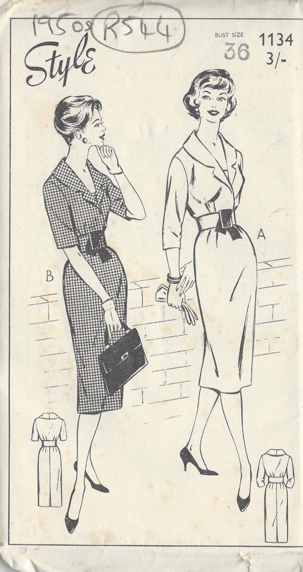 1950s-Vintage-Sewing-Pattern-DRESS-B36-R544-251151011445