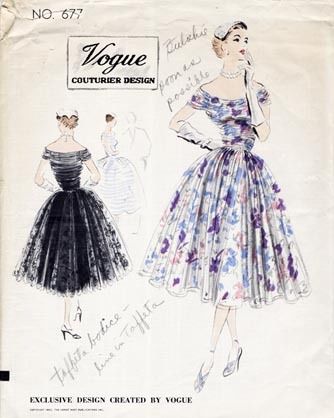 1952-Vintage-VOGUE-Sewing-Pattern-B34-DRESS-1120-261302116115