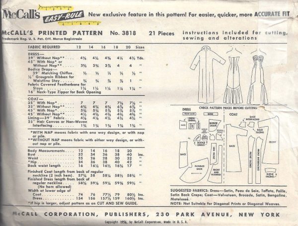 1956-Vintage-Sewing-Pattern-B34-EVENING-DRESS-COAT-1793R-252825037365-2